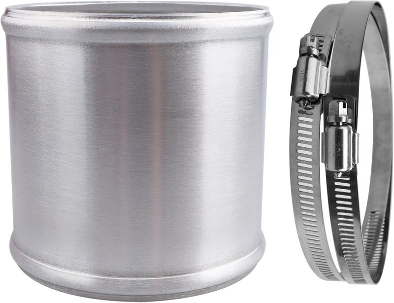 AC PERFORMANCE 4" (102mm) OD Aluminum Alloy Hose Joiner Silicone Pipe Connector Bead, 4" Length with 304 SS Clamps - Image 2